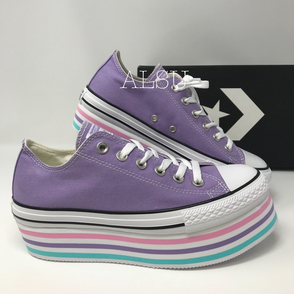 Converse Ctas Platform Layer OX Washed Lilac W - Picture 2 of 7